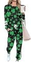 RUBZOOF Two Piece Outfits for Women Sweatsuits Sets Drawstring Jogger Sweatpants Clover XL @ $16.57