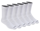 Dickies Men’s Dri-tech Moisture Control Crew Socks Multipack, Solid White (6 Pairs), Shoe Size: 15-17