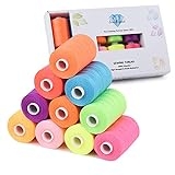 Simthread All Purpose Sewing Thread, 10 Spool Assorted Rainbow Series 1000 Yards Each Bobbin Polyester Thread for Sewing, Handy Polyester Sewing Threads for Sewing Machine – (Rainbow Color Series) @ $11.04