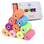 Simthread All Purpose Sewing Thread, 10 Spool Assorted Rainbow Series 1000 Yards Each Bobbin Polyester Thread for Sewing, Handy Polyester Sewing Threads for Sewing Machine – (Rainbow Color Series) @ $11.04