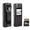 BOBLOV A22 64/32GB Body Camera, Support 8-10Hours Recording,180° Rotatable Lens, 1080PHD BodyCam with OLED Screen to Playback, Camcorder with Audio for Walking, Delivery Pizza, Daily Proof (32GB) @ $59.69