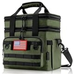 Codcey 19L Tactical Lunch Box for Men Heavy Duty Insulated Lunch Bags for Adults Expandable Double Deck Leakproof Large Lunch Bag Cooler for Work Picnic Travel(Green) @ $29.36