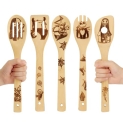 Nightmare Before Christmas Gifts-5 Pcs Wooden Spoons for Cooking Utensils Set @ $10.39