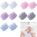 FUNNYFOX Wrist Washbands for Face Washing – 5 Pairs Absorbent Towel Band Effective Liquid Barrier Pink Purple White Blue Grey @ $3.60