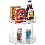Clear Lazy Susan Organizer, Rotating Kitchen Pantry Organization and Storage, Spice Rack Cabinet Organizer, Lazy Susan Turntable Organizer for Cabinets, Bathroom, Fridge, Dresser, Pantry Organizer @ $16.99
