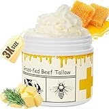Beef Tallow for Skin, Beef Tallow, Tallow and Honey Cream, Grass Fed Beef Tallow, Organic Beef Tallow Balm for Face Moisturizer for All Purpose, Best Beef Tallow for Skin for Skincare, 150 Gram(5.3oz)