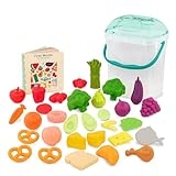 B. toys- Foodie Fun- Pretend Play Food & Board Book Set – 32 Pieces of Play Food – Educational Book for Toddlers – Storage Bucket with Lid – 2 Years + @ $5.99