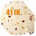 Tortilla Burrito Blanket Funny Gifts for Kids Toddler Pets 300GSM Ultra Soft Flannel Novelty Cute Realistic Mexican Taco Food Round Throw White Elephant Gag Gift 41 in