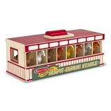 Melissa & Doug Take-Along Show-Horse Stable Play Set With Wooden Stable Box and 8 Toy Horses @ $13.38