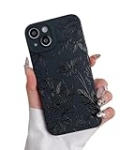 hsimnsi Compatible with iPhone 14 Case,Cute Black Floral Print Phone Case for Women/Girl,Soft TPU Full Camera Lens Shockproof Protective Phone Cover for iPhone 14-Black @ $11.99
