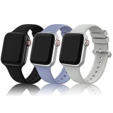 EDIMENS Sports Silicone Bands Compatible with Apple Watch 38mm 40mm 42mm Women, 3 Pack Soft Bands Wristbands Compatible for Apple Watch iWatch Series 7 6 5 4 3 2 1 SE Sport Edition Women Men