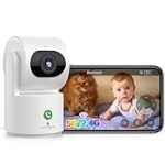 SYMYNELEC 5GHz Security Camera Indoor: 2K Baby Monitor with Phone App – Pet Camera with Speaker for Dog/Cat Owners – AI Motion Detection One-Touch Call Auto Tracking IR Night Vision TF/Cloud Storage