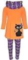 Unique Baby Girls Black Cat Halloween Outfit with Infinity Scarf (4T/M, Purple) @ $12.67