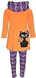 Unique Baby Girls Black Cat Halloween Outfit with Infinity Scarf (4T/M, Purple) @ $12.67