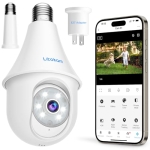 litokam 4MP Light Bulb Security Cameras Wireless Outdoor 2.4GHz @ $15.59