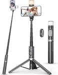 Selfie Stick Tripod with 360° Rotatable Fill Light @ $11.49
