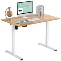 FLEXISPOT Standing Desk 48 x 24 Inches Whole-Piece Desktop Electric Height Adjustable Desk Stand up Desk Home Office Table for Computer Laptop (White Frame + Maple Desktop) @ $106.79