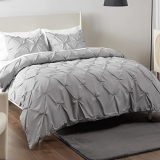 Bedsure Grey Duvet Cover Queen Size – Pinch Pleated Queen Size Duvet Cover with Zipper Closure @ $20.00