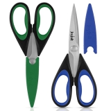 JoyJolt Kitchen Shears Heavy Duty Scissors (TWO) With Scissor Sheaths. All Purpose Utility Scissors; Herb Scissors @ $5.95