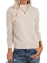 ANRABESS Womens Turtleneck Long Sleeve Lightweight Casual Fall Sweaters 2025 Almond X-Large
