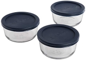 Anchor Hocking 2-Cup Round Glass Food Storage Containers with Blue SnugFit Lids @ $6.34
