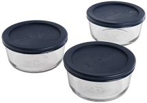 Anchor Hocking 2-Cup Round Glass Food Storage Containers with Blue SnugFit Lids @ $6.34
