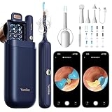 Ear Wax Removal Tool Camera, Visible Ear Cleaner Earwax Remover Kit with Tweezers, Flexible Ear Scope Otoscope with Light, Portable Cleaning Kit Earpick for Adults & Kids
