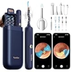 Ear Wax Removal Tool Camera, Visible Ear Cleaner Earwax Remover Kit with Tweezers, Flexible Ear Scope Otoscope with Light, Portable Cleaning Kit Earpick for Adults & Kids