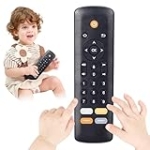 Baby TV Remote Toy – Realistic Play Remote toy with Lights and Sounds, 3 Languages (English, Spanish & French), Learning Musical Toys, Preschool Infant Boys Girls Toys Gift for 1 2 Year Old, Black