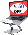 Desk York Adjustable Portable Laptop Stand – Essential Desk Accessories for Home Office Workers – Laptop Riser and Cooler for MacBooks – Gift for Friends @ $9.99