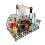 Stainless Steel Caddy Organizer—Condiment Caddy & BBQ Caddy with Paper Towel Holder—Utensil, Picnic, Grill & Camping Accessories—RV Patio Camper BBQ Must Haves—Kitchen/Bathroom Organization @ $22.50