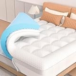 Pillow Top Mattress Topper Queen Size, AprLeaf 3 Inch Dual Layer Mattress Topper, 1 Inch Cooling Pillow Topper and 2 Inch Gel Memory Foam Mattress Topper for Back Pain @ $154.99