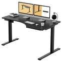 FLEXISPOT EF1L Essential 55 in L Shaped Adjustable Height Desk Corner Desk Electric Standing Desk Adjustable Height with Memory Controller with Splice Board Game Desk (Black Frame + Black Desktop) @ $189.99
