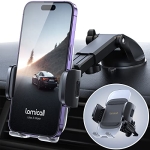 Lamicall 2023 Dashboard Car Phone Mount Holder – [Acrylic Clamp Design] 3in1 Long Arm Car Cell Phone Mount @ $9.99