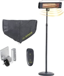 Sun Joe SJPH1500E-P2 5118 BTU Remote Controlled Water-Resistant Electric Indoor/Outdoor Patio Infrared Heater w/Wall Mount Bracket @  