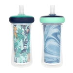 The First Years Insulated Straw Cup for Toddlers 2pk – Wild and Free & Marbled – Dark Blue @ $5.69