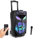 Portable Bluetooth PA Speaker System – 800W 12” Outdoor Bluetooth Speaker Portable PA System – Party Lights @ $82.22