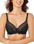 Avidlove Women Push Up Bra Lace Minimizer Bras Full Coverage Sexy Unlined Bra with Underwire Mesh Centering Bra Black 34B