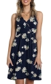 CATHY Womens Sleeveless Wrap Vneck Cover Ups Beach Casual Swing Tunic Sundress with Pockets Blue-Lily Small @ $11.99