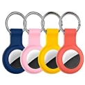 Compatible with AirTag Case Keychain Air Tag Case Holder Silicone AirTags Key Ring Cases Air Tags Key Chain Compatible with Apple AirTag GPS Item Finders Accessories 4 Pack @ $8.99