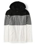 The Children’s Place Boys’ Hoodie Sweatshirt, Color Block White, Large @ $10.10