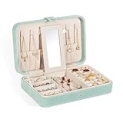 GUKA Travel Jewelry Case, Portable Jewelry Travel Organizer, PU Travel Jewelry Case Organizer for Rings Earrings Necklaces Bracelets Watch for Birthday Wedding Gifts. Green @ $5.20