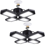 2 Pack LED Garage Lights,80W Deformable Led Garage Ceiling Lighting 8000LM E26 Daylight 6000K LED Garage Lighting Super Bright Adjustable Garage Light for Garage,Warehouse