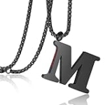 Rehoboth Initial Large Letter M Pendant Necklaces for Women Men 26 Big Alphabet Personalized Charm Necklace 24 Inch Black Chains I CAN DO ALL THINGS on Back @ $4.99