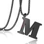 Rehoboth Initial Large Letter M Pendant Necklaces for Women Men 26 Big Alphabet Personalized Charm Necklace 24 Inch Black Chains I CAN DO ALL THINGS on Back @ $4.99