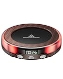 Gaiatop Coffee Mug Warmer for Desk, 3 Temp Settings, 2-9Hrs Timer, 3 Colorful Romantic Atmosphere Light Modes, Beverage Heating Plate with Digital Display for Candle Tea Milk Wood