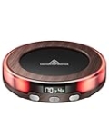 Gaiatop Coffee Mug Warmer for Desk, 3 Temp Settings, 2-9Hrs Timer, 3 Colorful Romantic Atmosphere Light Modes, Beverage Heating Plate with Digital Display for Candle Tea Milk Wood