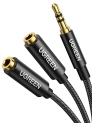 UGREEN Headphone Splitter 3.5mm Nylon Braided Audio Splitter Extension Cable Male to 2 Port 3.5mm Female Compatible with iPhone 11 Pro Max iPad PC Tablets MP3 Players @ $3.99