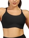 COMFELIE Wirefree Seamless Sports Bra for Women Criss-Cross Back No Underwire Quick-Drying Athletic Bra Supportive for Yoga Running Gym and Daily Activities Black @ $6.97
