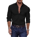 Lexiart Men’s Fashion Striped Casual Fit Muscle Dress Shirts Long Sleeves Athletic Button Down Shirts @ $5.99